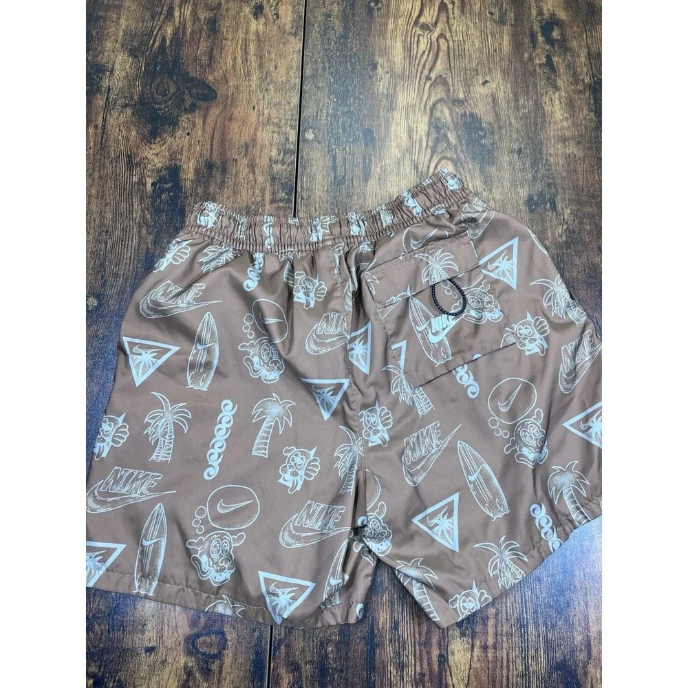 Nike Sportswear Beach Woven Lined Swim Shorts Brown size Small